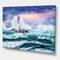 Designart - Lighthouse Wild Blue Ocean Waves - Nautical & Coastal Canvas Wall Art Print